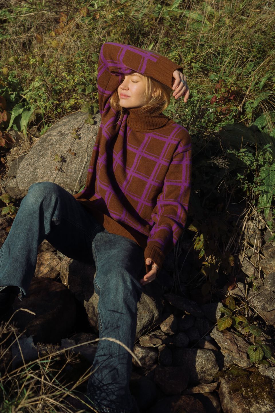 Sato merino turtleneck sweater brown