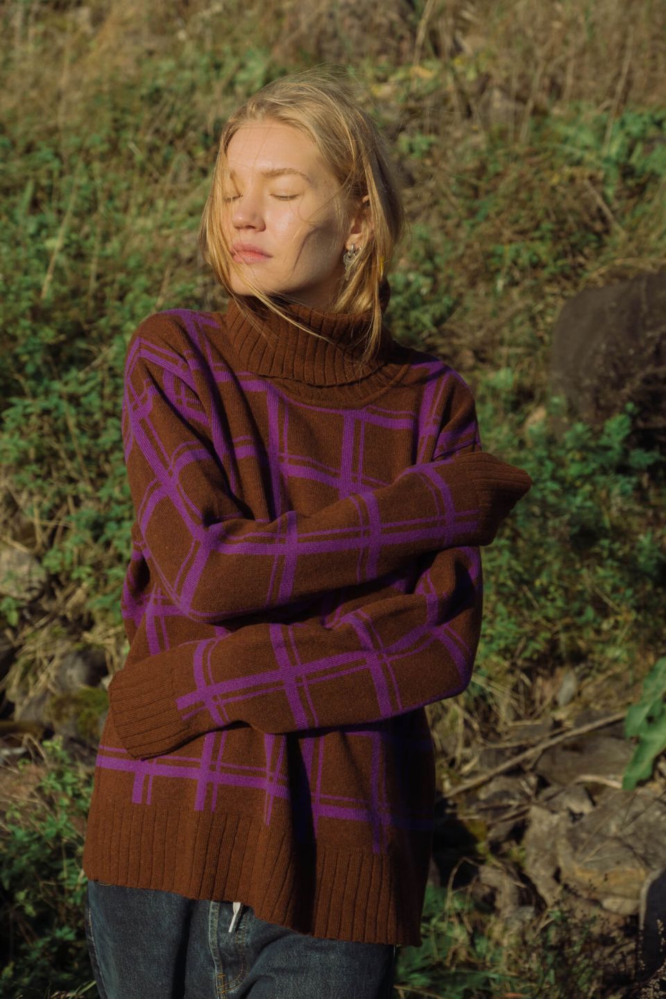 Sato merino turtleneck sweater brown