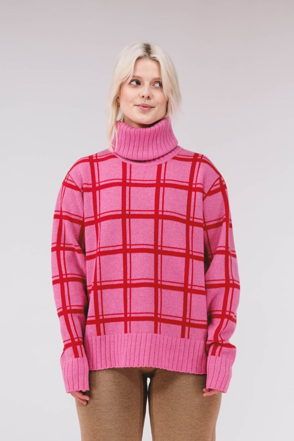 Sato merino turtleneck sweater pink