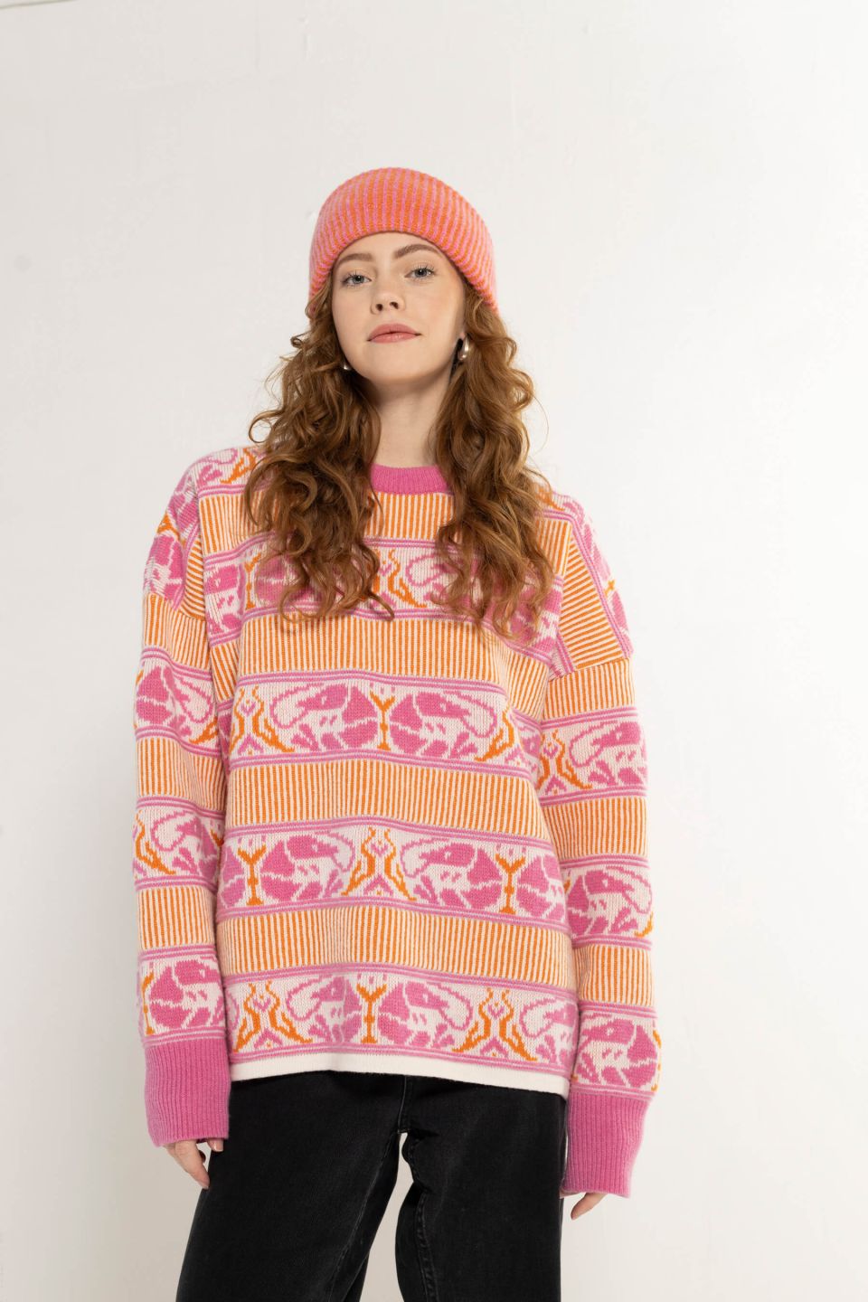 Shrimp merino sweater pink