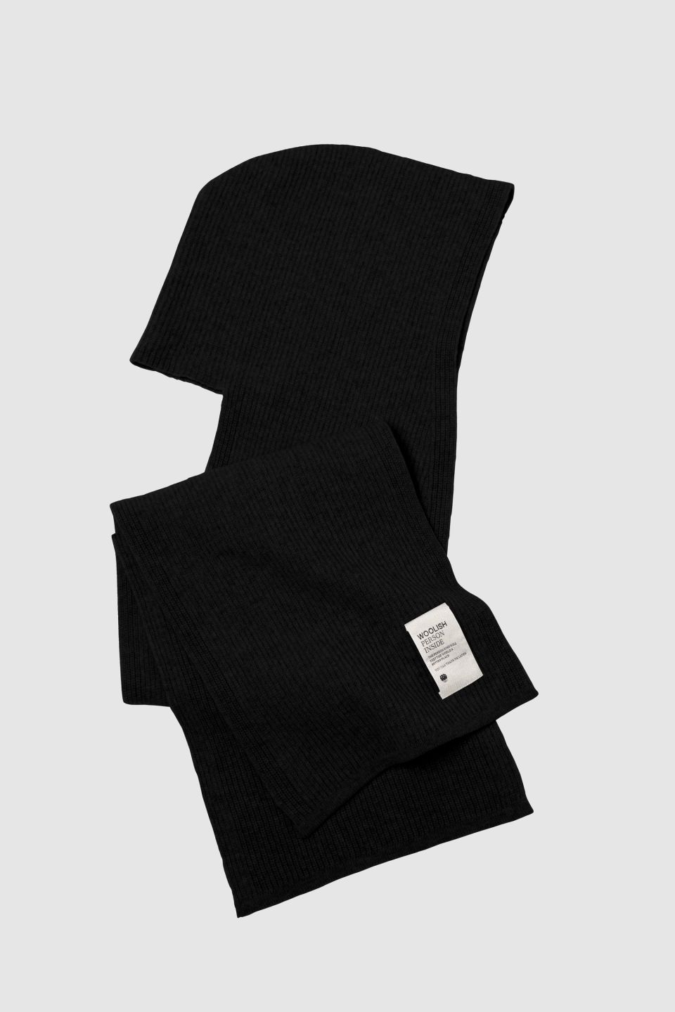 Trude merino hood scarf black