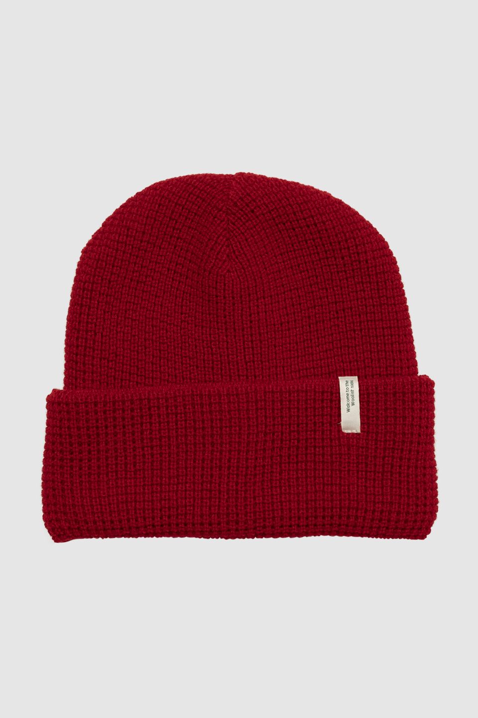 Waffle merino hat red