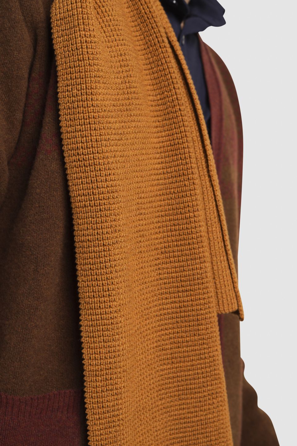 Waffle merino scarf golden oak