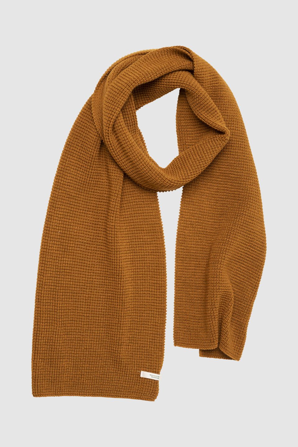 Waffle merino scarf golden oak