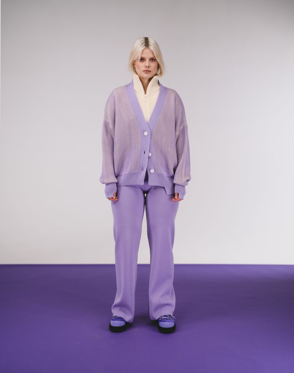 Eva merino cardigan violet