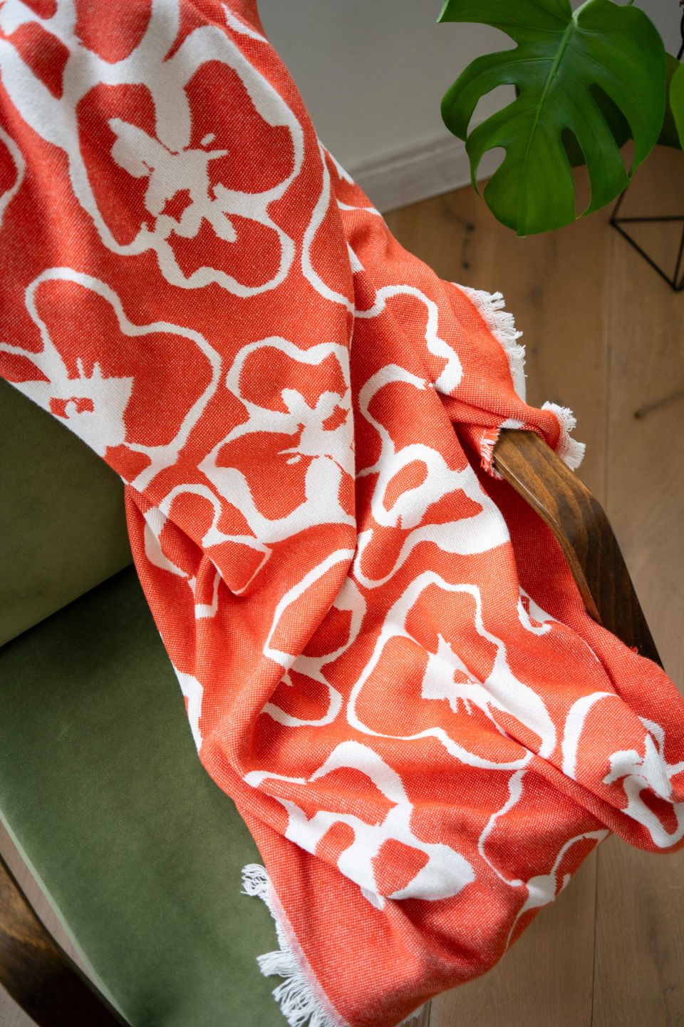 Flora cotton throw orange