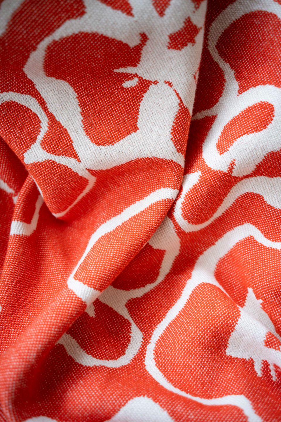 Flora cotton throw orange