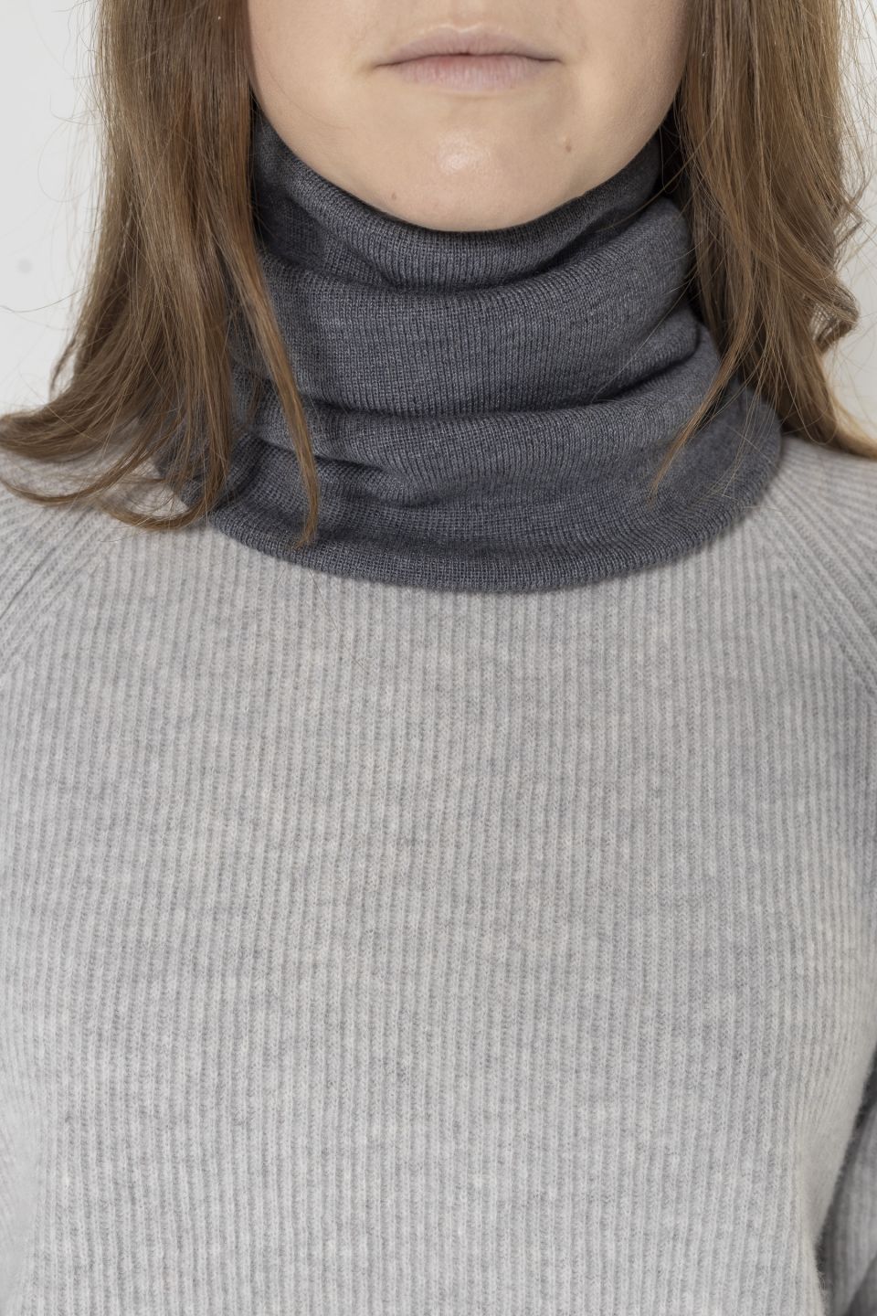 Iki merino neck warmer grey