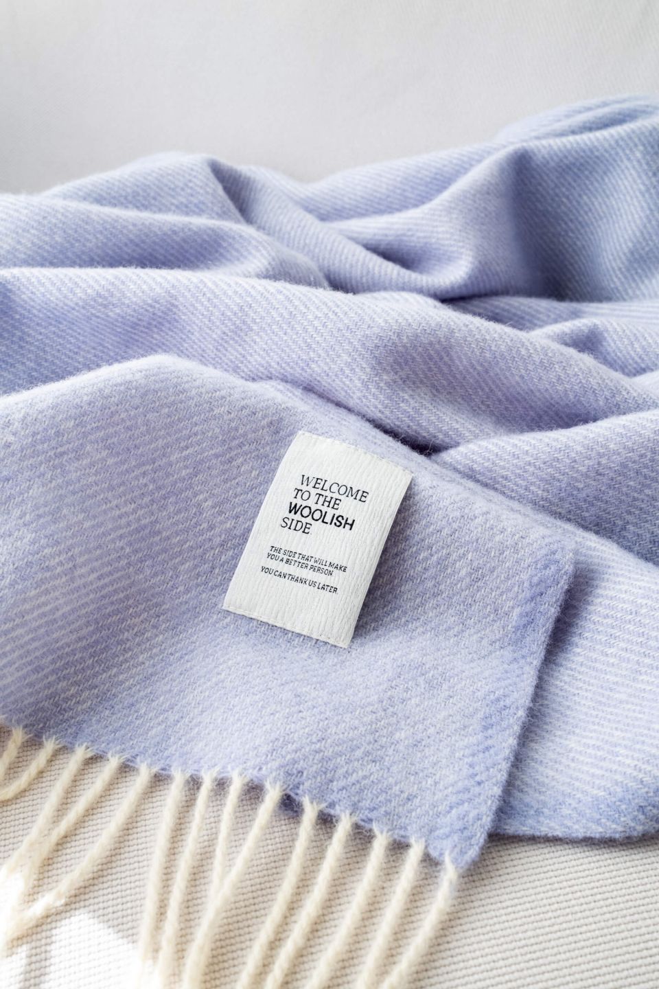 Mira wool throw lavender blue