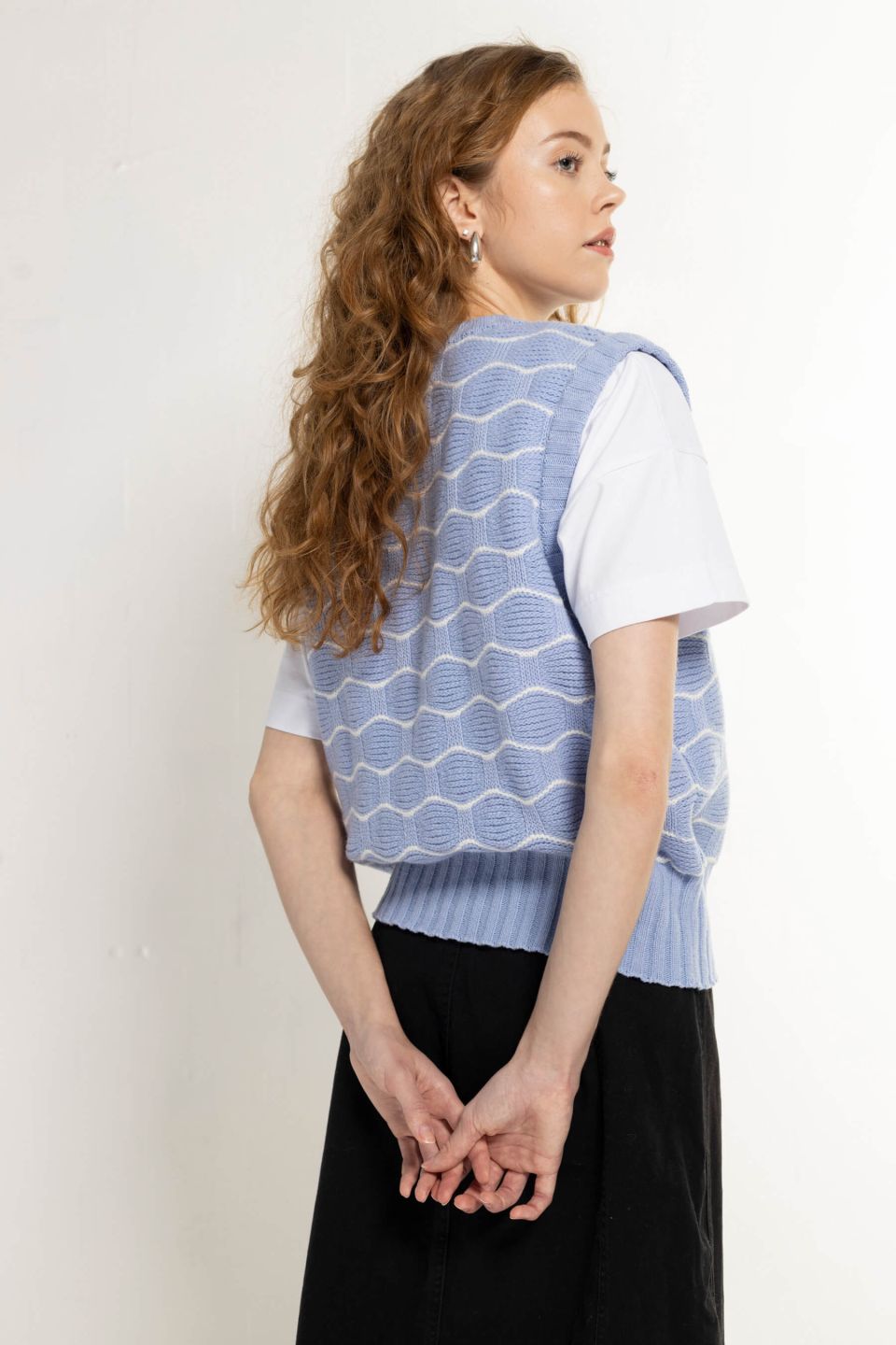 Nami merino vest light blue