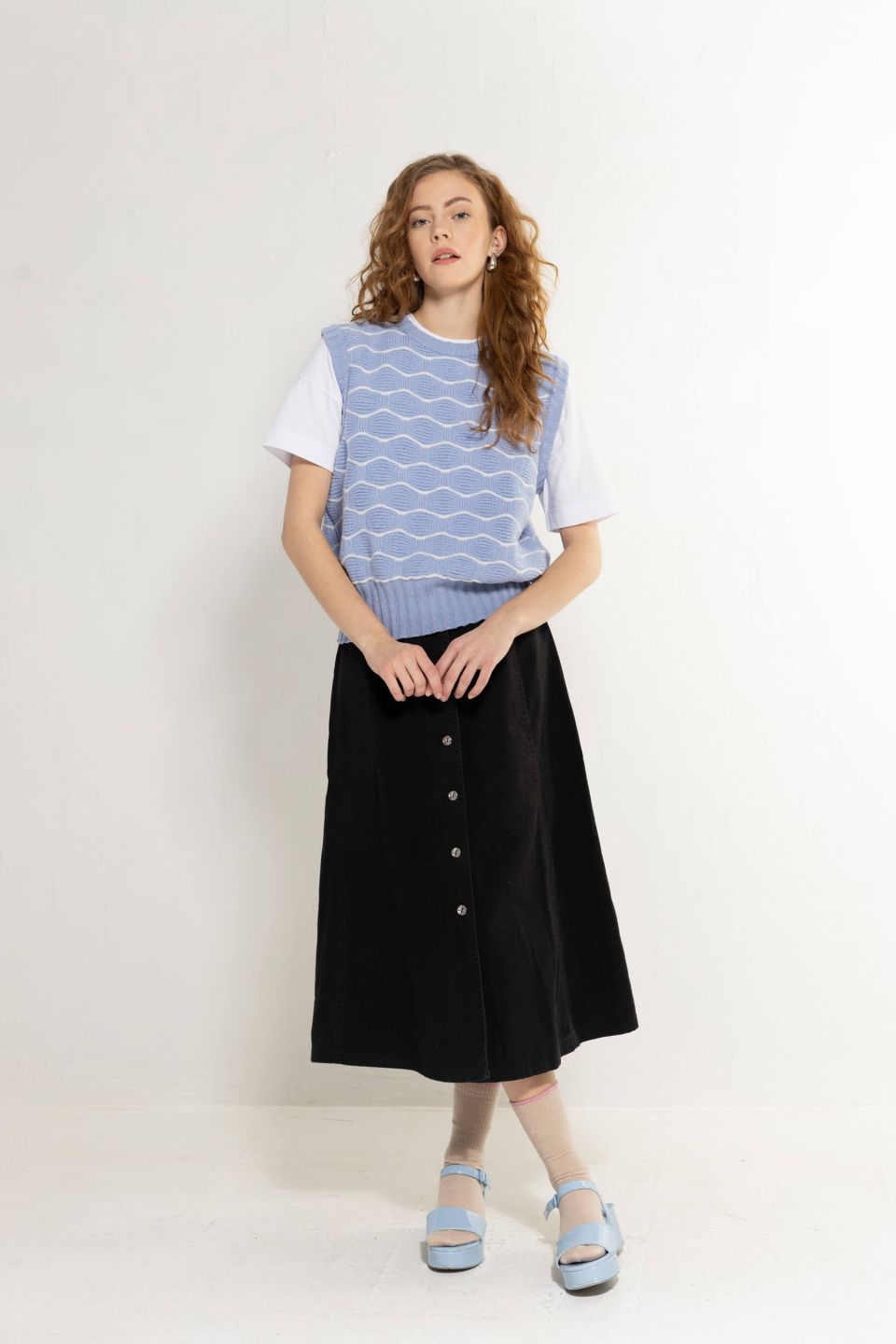 Nami merino vest light blue