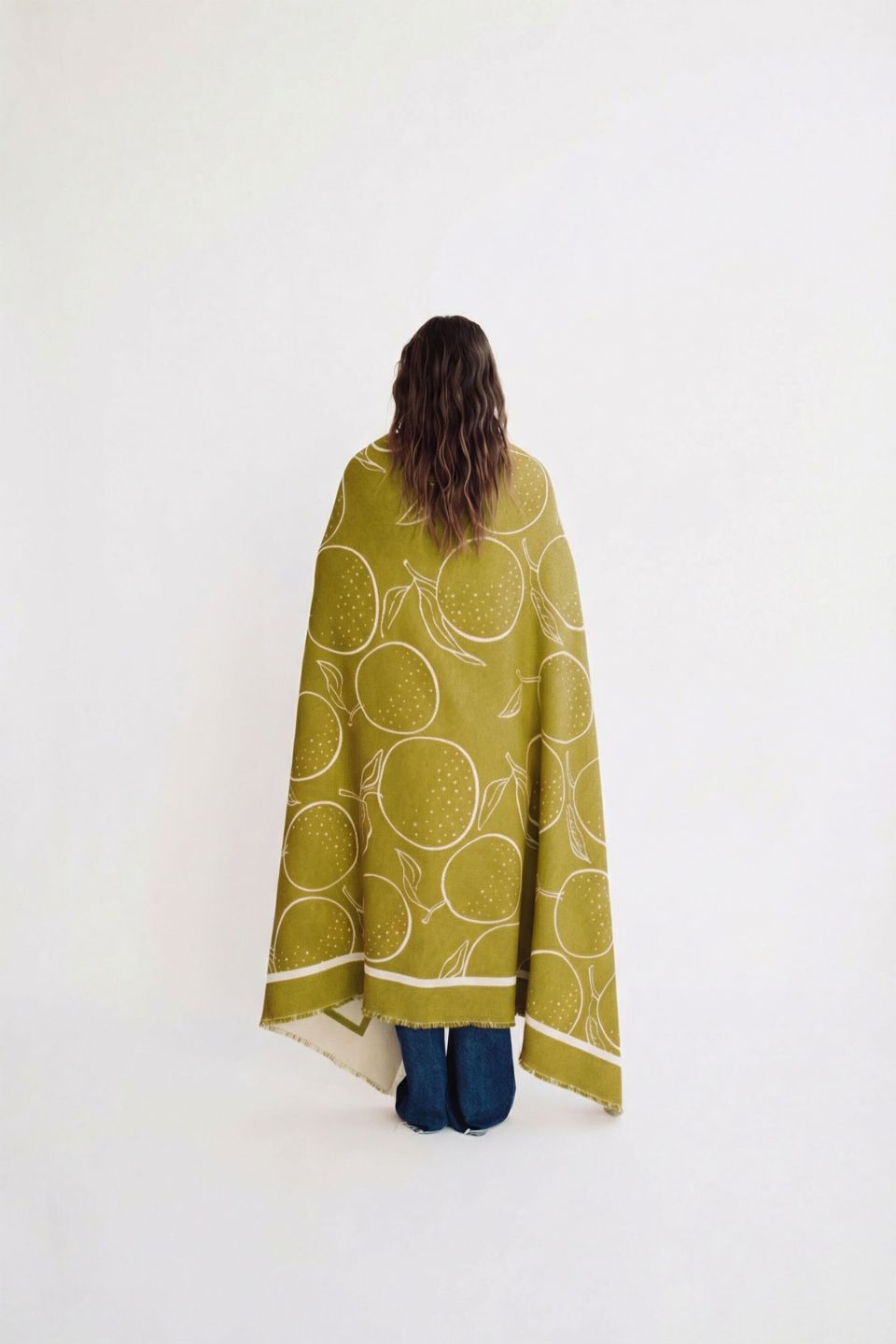 Yuna cotton throw citrus green