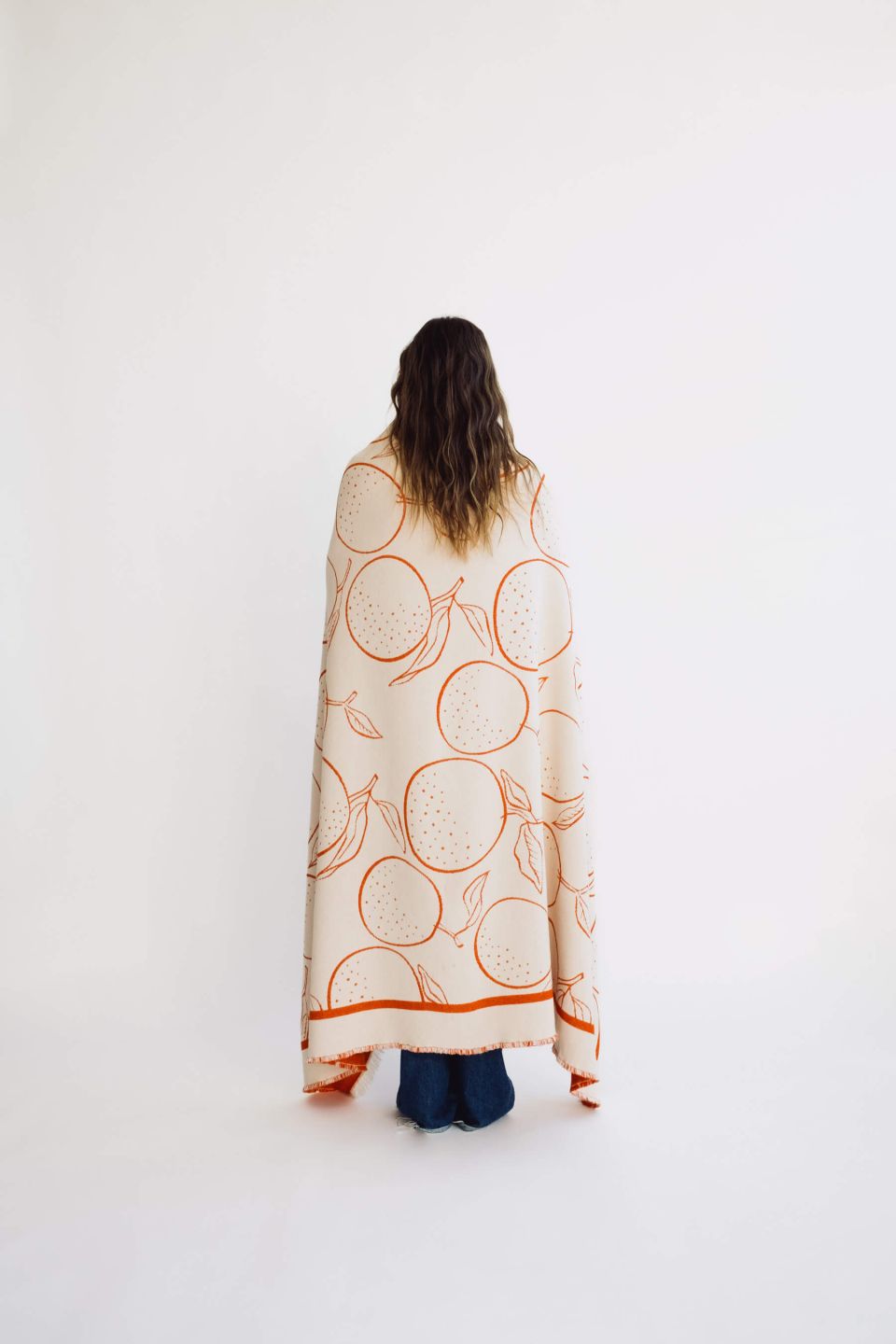 Yuna cotton throw orange