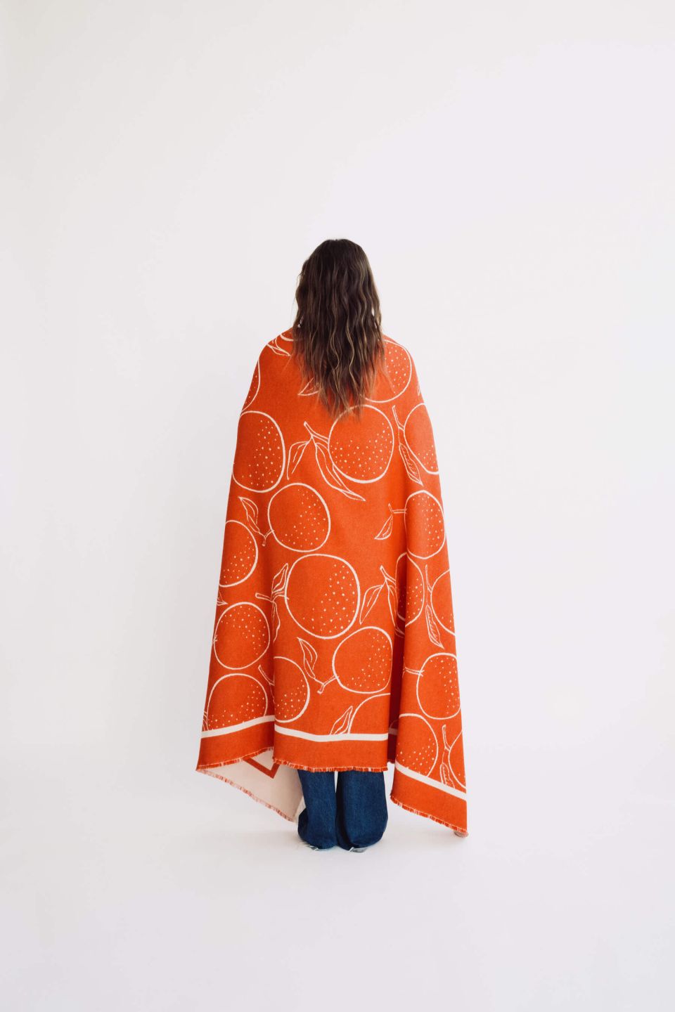 Yuna cotton throw orange