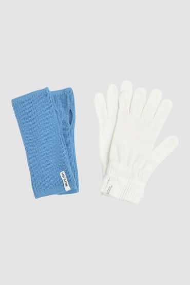 Gift Combo wrist warmers blue+gloves