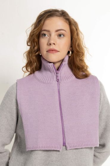 Ami merino full-zip bib violet