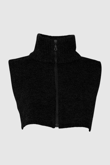 Ami merino full-zip bib black