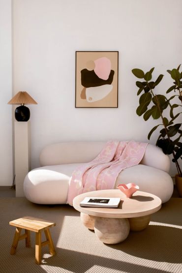 Flora cotton throw pink