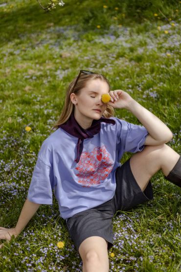 Friendsheep organic cotton t-shirt violet Woolish