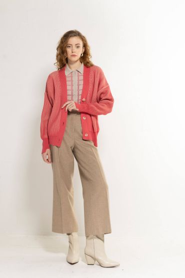 Eva merino cardigan pink