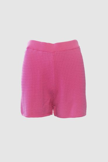 Waffle merino shorts pink