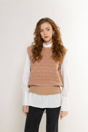 Nami merino vest beige
