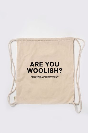 Organic cotton bag with print "ARE YOU WOOLISH?"