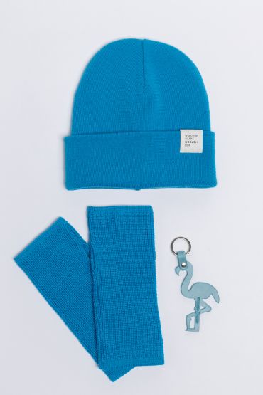 Gift Combo Woolish x Stella Soomlais keychain blue flamingo