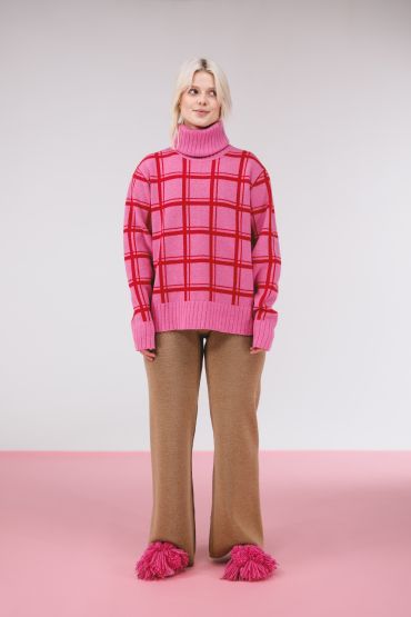 Sato merino turtleneck sweater pink
