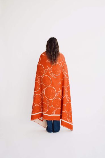 Yuna cotton throw orange
